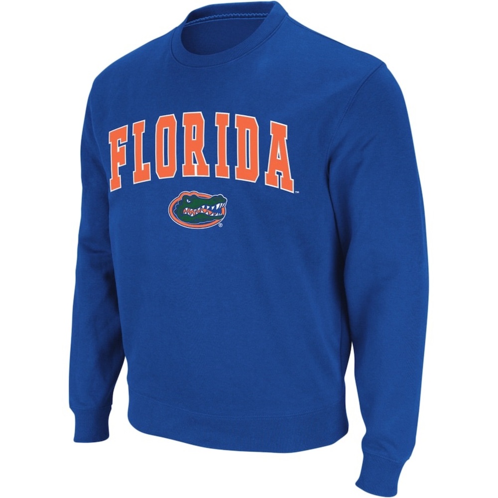 NWT Youth Large Florida Gators Arch Logo Crewneck Sweatshirt Blue Colosseum